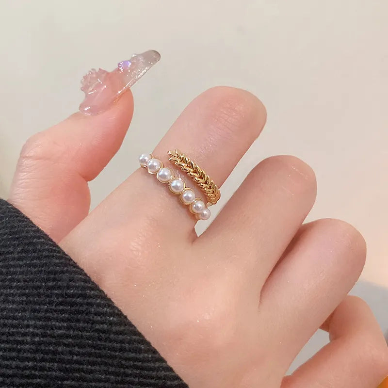 Ear of Wheat with Pearls in Gold