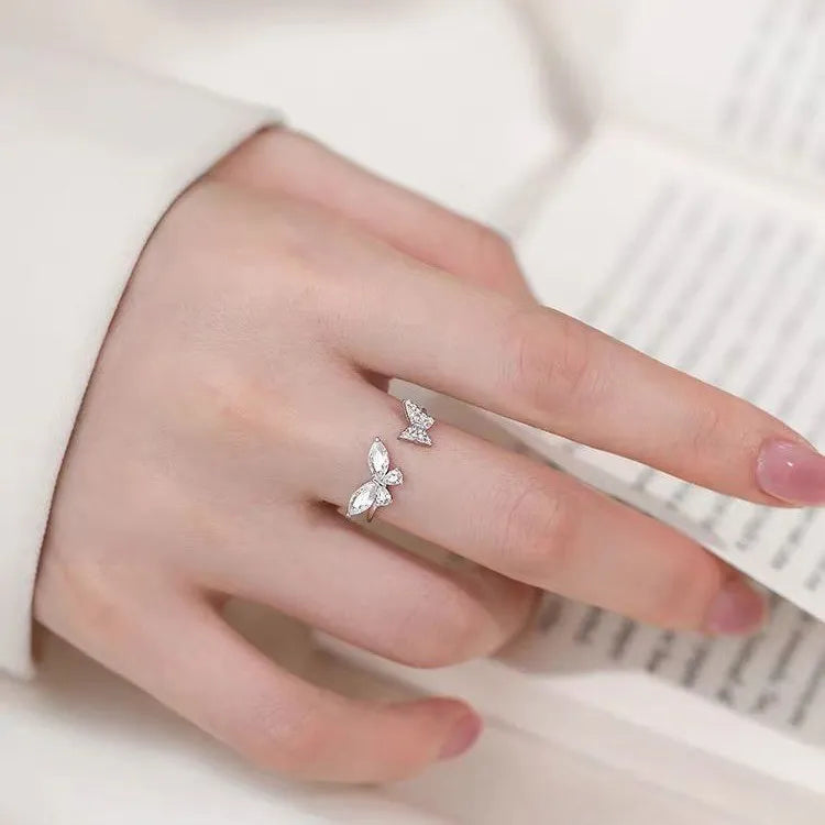 S999 Double Butterfly Open Ring