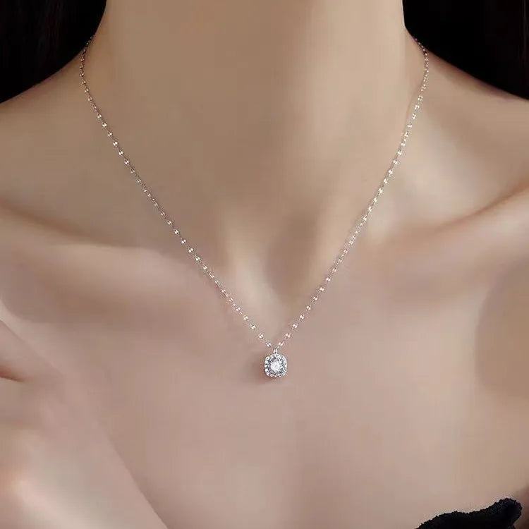 S999 Square Diamond Necklace-2