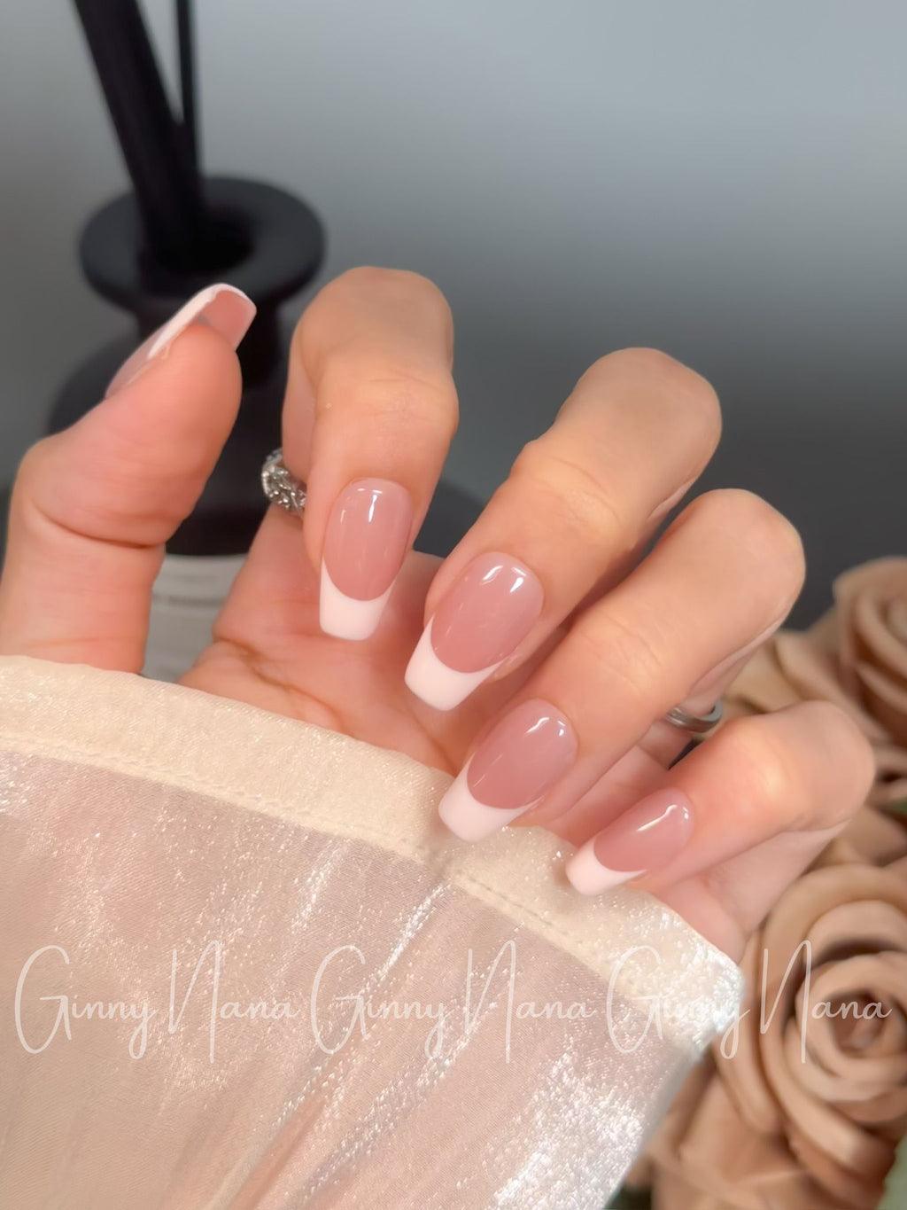 Peachy French Tips