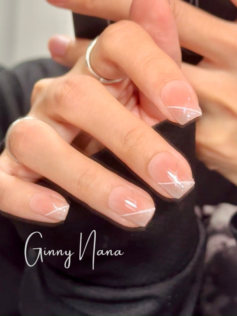 Pink Angled French Tip