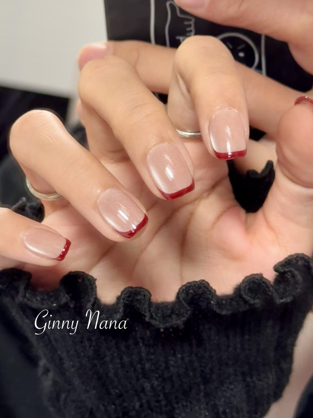 Pink Glaze Red French Tip